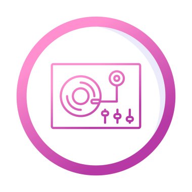 Basit vinil oynatıcı Turntable simgesi, vektör illüstrasyonu