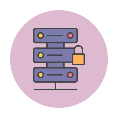 Basit düz kilit sunucusu resimleme tasarımı