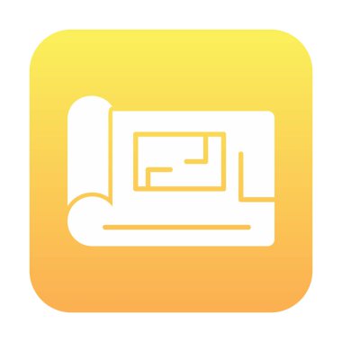 Düz harita simgesinin vektör illüstrasyonu