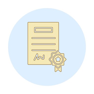 Sertifika vektör simgesi modern basit illüstrasyon                                 