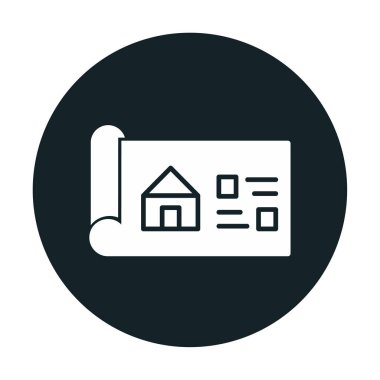 Ev Planı simgesi, vektör illüstrasyonu            