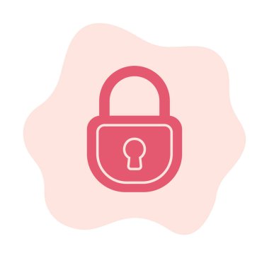 asma kilit web simgesi, vektör illüstrasyonu 