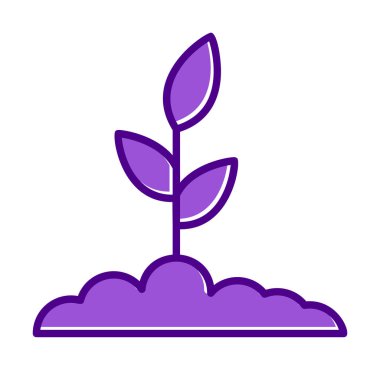 Yapraklı saksıda bitki, vektör çizimi 