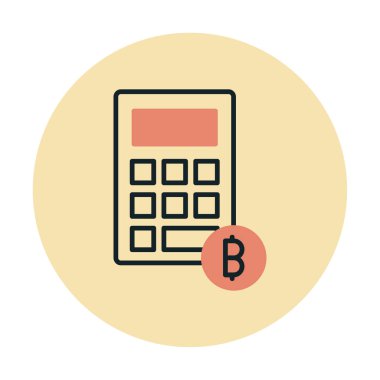 Şifreleme para birimi hesap makinesi web simgesi basit illüstrasyon