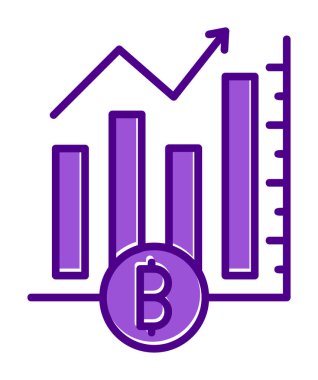 Bitcoin ve grafik simgesi. özet çizimi 