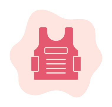 Kurşun geçirmez yelek ağ simgesi, vektör illüstrasyonu