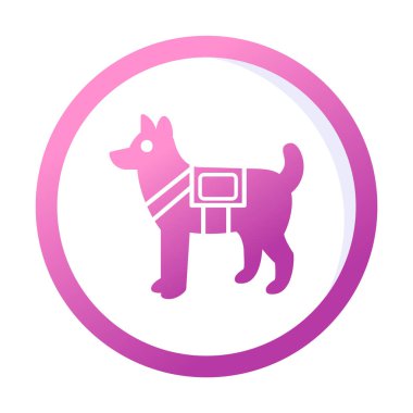 Askeri Köpek simgesi vektör illüstrasyonu