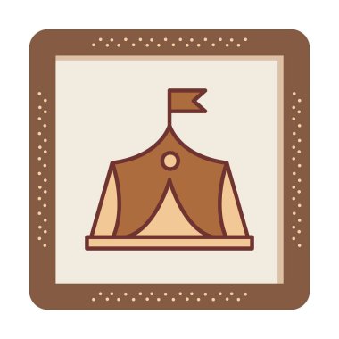 Askeri çadır simgesi, vektör illüstrasyonu