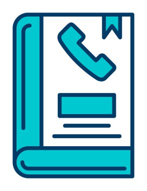 Telefon Rehberi düz simgesi, vektör çizim