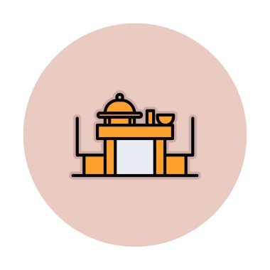 Basit ziyafet simgesi, vektör illüstrasyonu