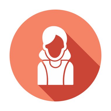 Kadın avatar simgesi, vektör illüstrasyonu 