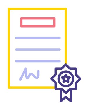 rozet sertifikası, renk çizgisi simgesi.