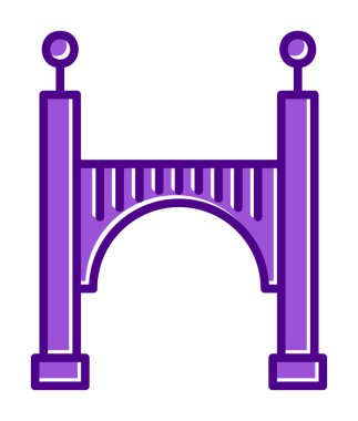 köprü düz simgesi, vektör illüstrasyon tasarımı 