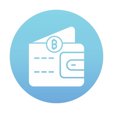 Basit Dijital Cüzdan simgesi, vektör illüstrasyonu