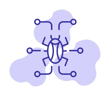 Basit dijital virüs simgesi, vektör illüstrasyonu