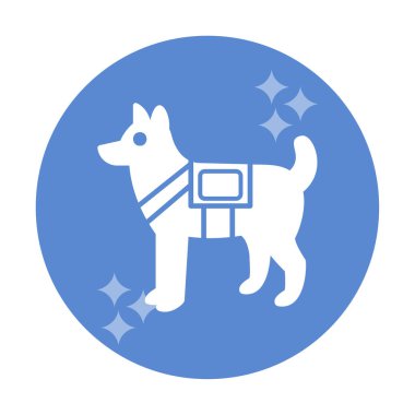 Askeri Köpek simgesi vektör illüstrasyonu