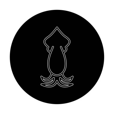 Beyaz arkaplanda mürekkep balığı vektörü simgesi 