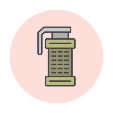 Smoke Grenade web simgesi, vektör illüstrasyonu