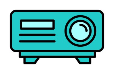 düz projektör web simgesi vektörü 