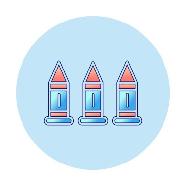 Askeri silah mermileri vektör ikonu. Sembol, logo çizimi. Vektör grafikleri 