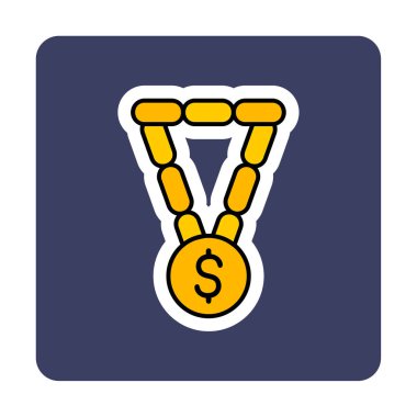 Dolar işaretli bilezik, vektör illüstrasyonu  