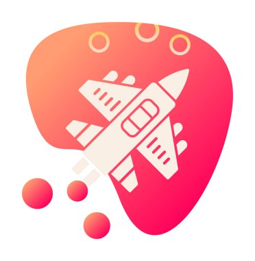 Askeri Uçak ikonu vektör illüstrasyonu