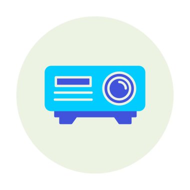 düz projektör web simgesi vektörü 