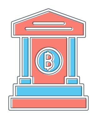  düz banka binası izole vektör simgesi  