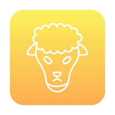 Koyun başı ağ simgesi, vektör illüstrasyonu 