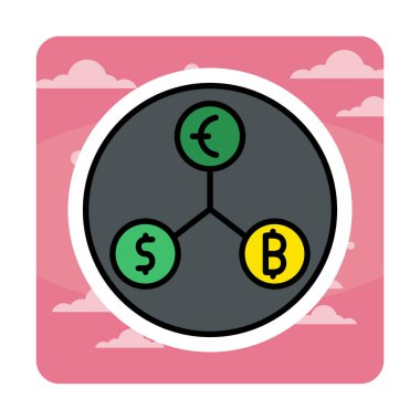 Basit Blockchain simgesi, vektör illüstrasyonu