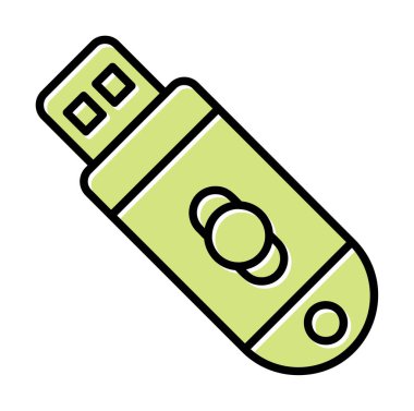usb flash disk simgesinin vektör çizimi 
