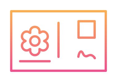 Kartpostal simgesi, vektör illüstrasyonu basit tasarım