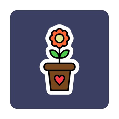 Çiçek kabı simgesi vektörü