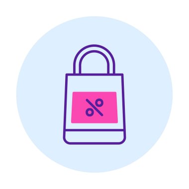 Alışveriş poşeti simgesi, vektör illüstrasyonu basit tasarım