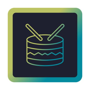 davul simgesi doğrusal vektör çizimi 