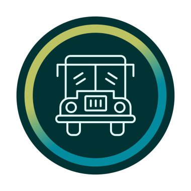 Okul servisi simgesi, vektör illüstrasyonu