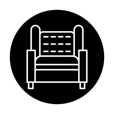 Koltuk yassı simgesi, vektör illüstrasyonu