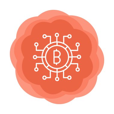 Bitcoin işareti, vektör illüstrasyonlu dijital para simgesi 