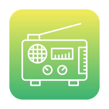 Düz radyo ikonu. özet çizimi  