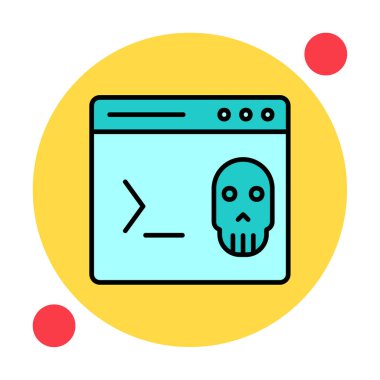 bilgisayar terminali simgesi, vektör illüstrasyonu basit tasarım