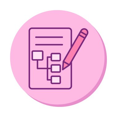 Kalem simgesi ile yazma Planı, vektör illüstrasyonu basit  