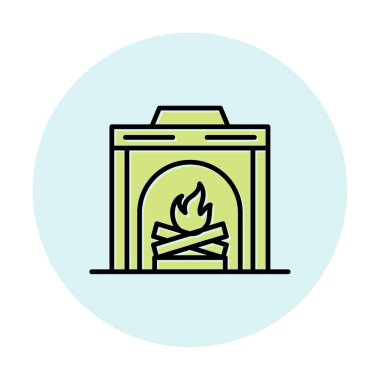 şömine simgesi vektör illüstrasyonu