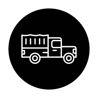 Askeri Kamyon ikonu vektör illüstrasyonu