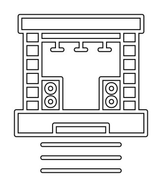 sahne ikonu vektör illüstrasyonu 