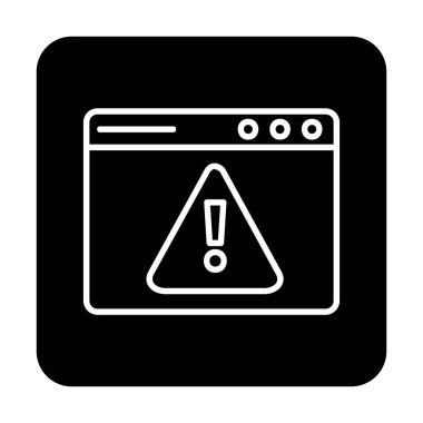 Basit Web Uyarı simgesi, vektör illüstrasyonu