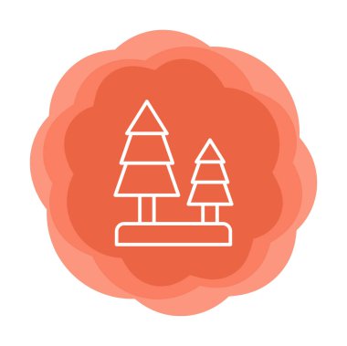 Orman ikonu vektör illüstrasyonu 