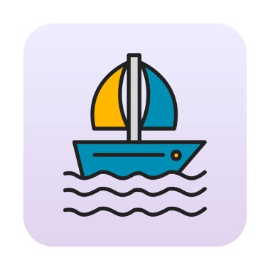 düz yelkenli işareti vektör illüstrasyonu 