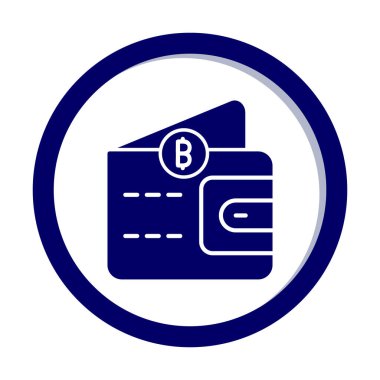 Basit Dijital Cüzdan simgesi, vektör illüstrasyonu