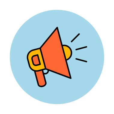 megafon ikonu. Hoparlör vektör illüstrasyonu. düz dizayn