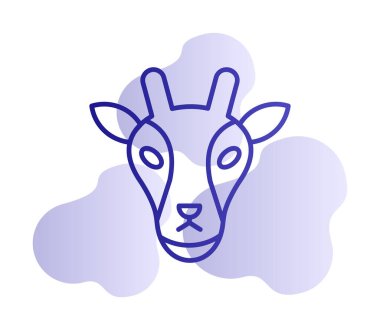 Zürafa baş web simgesi, vektör illüstrasyonu 